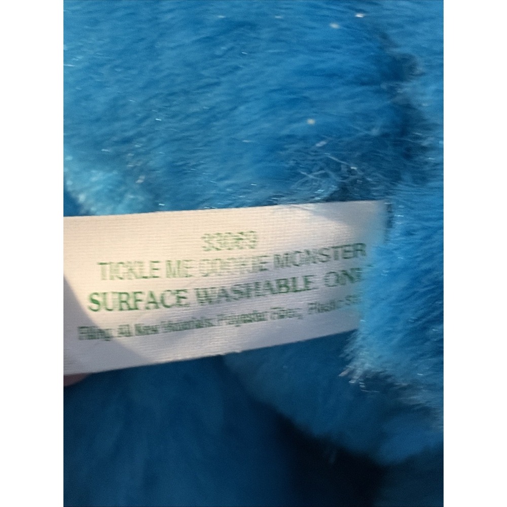 1997 VINTAGE 16" TYCO SESAME STREET TICKLE ME COOKIE MONSTER PLUSH WORKS GREAT - Picture 5 of 5